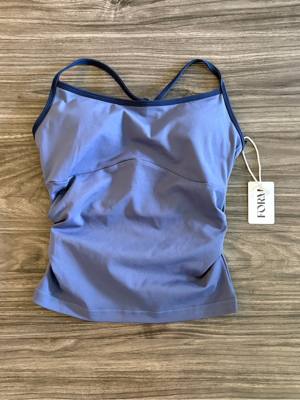 NEW FORM Womens Activewear Blue Strappy Shelf Bra Top Small